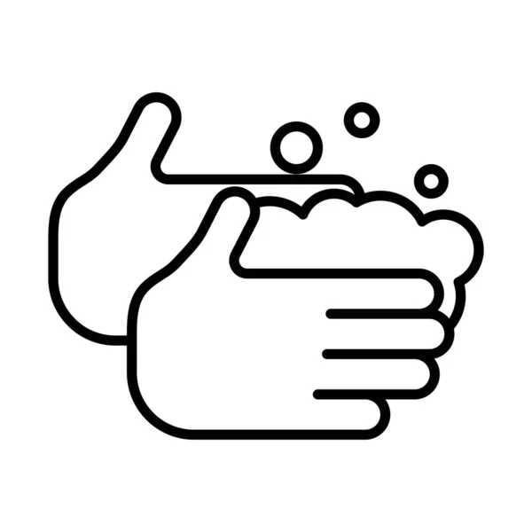 Mytí rukou styl čáry ikona — Stockový vektor