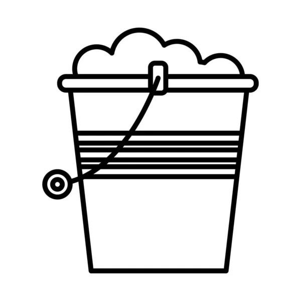 Zahradnický kbelík s ikonou ve stylu písčité čáry — Stockový vektor