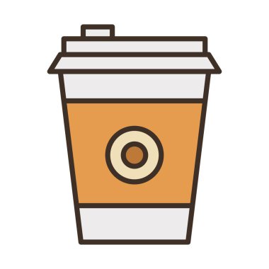 kahve plastik kabı doldurma biçimi simgesi