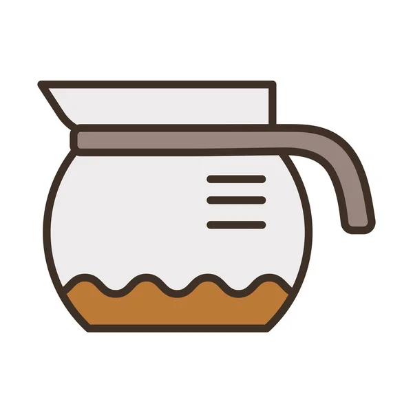 Taepot with coffee drink fill style icon — стоковый вектор