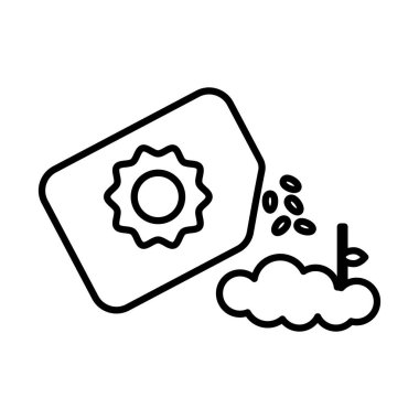 ayçekirdeği torbası bahçe çizgisi simgesi