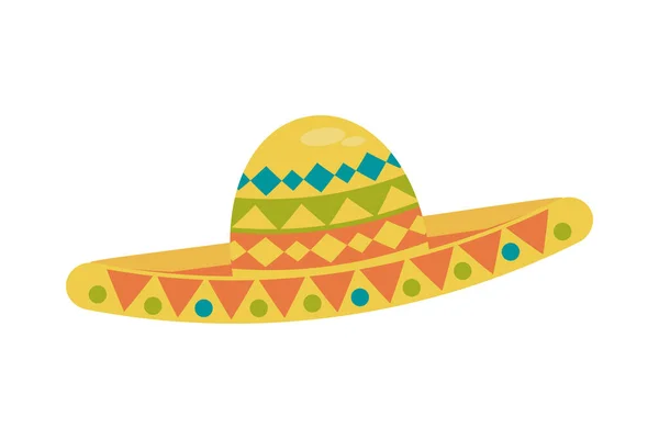 Tradicional icono de estilo plano sombrero mexicano — Archivo Imágenes Vectoriales