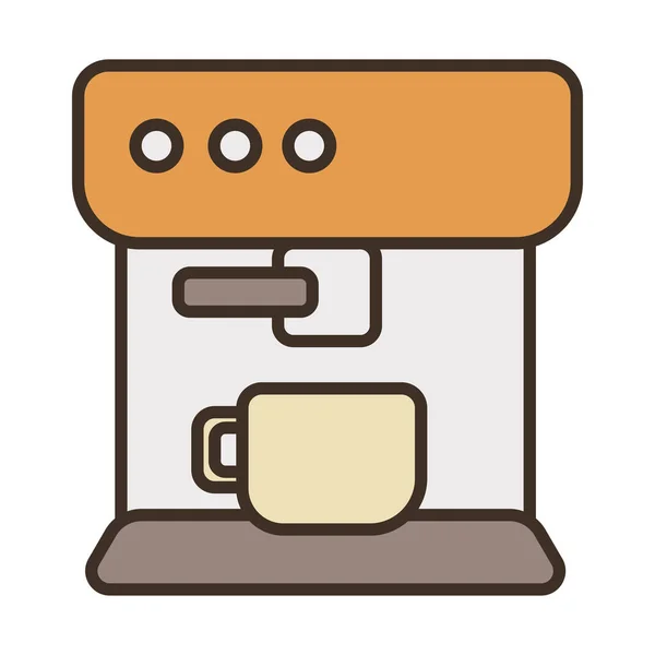 Coffee shop make machine appliance fill style icon — Stock Vector