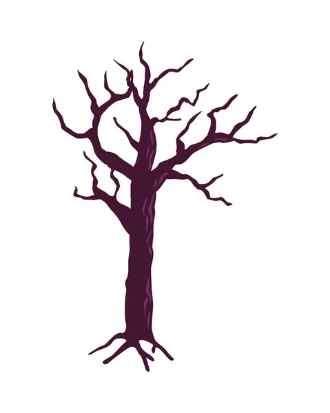 Árbol encantado seco icono de Halloween — Vector de stock