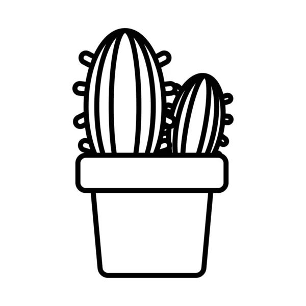 Kaktus v květináči ikona stylu zahradnické linky — Stockový vektor