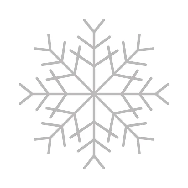 Copo de nieve invierno temporada aislado icono — Vector de stock