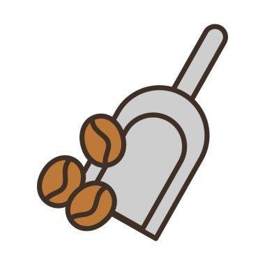 Kahve taneli kürek stil simgesi doldur