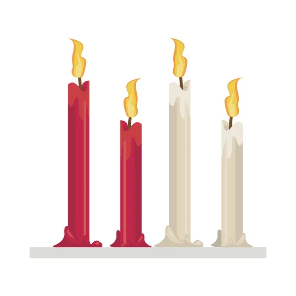 蜡烛、火焰、孤立的图标 — 图库矢量图片