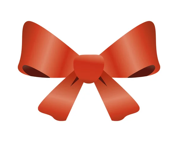 Bow ribbon decoration isolated icon — Stock Vector