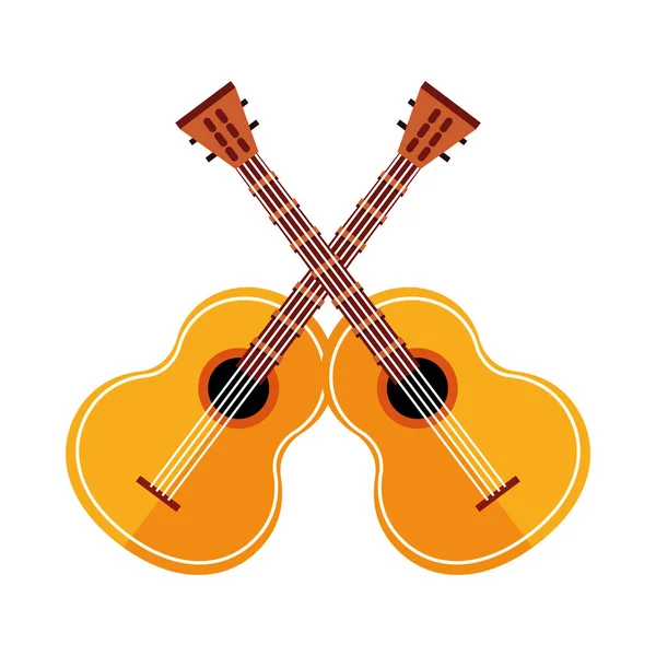 Guitarras instrumentos musicales iconos aislados — Vector de stock