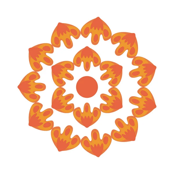 Décoration de mandala floral icône isolée — Image vectorielle