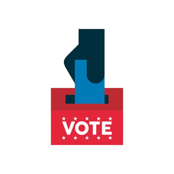 Voto palabra día de las elecciones con caja de votación — Archivo Imágenes Vectoriales