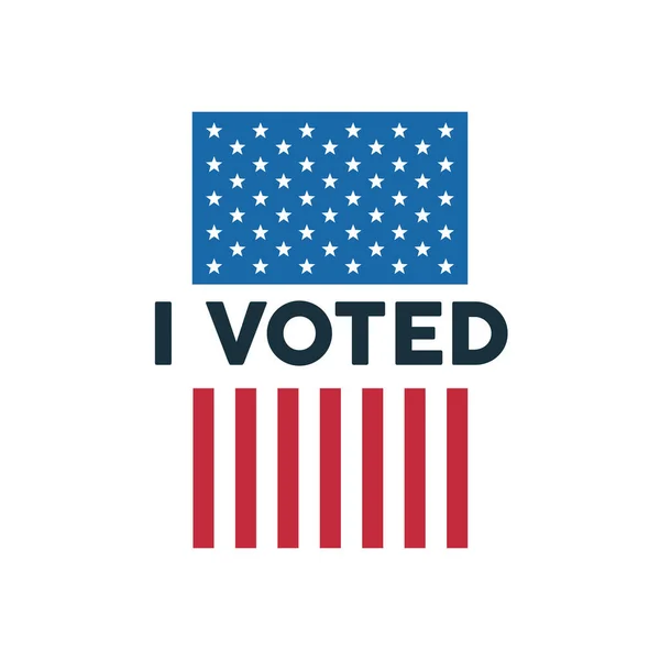 Ik heb gestemd voor belettering in Verenigde Staten vlag — Stockvector