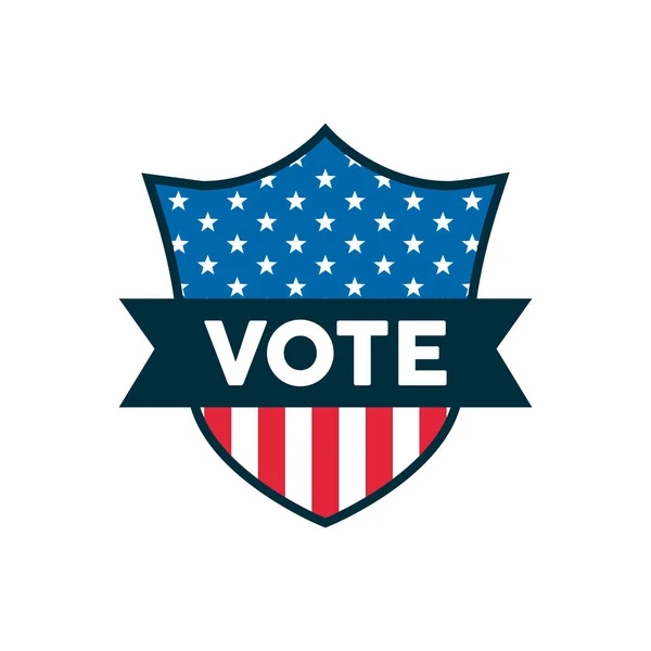 Voto palabra elección día en escudo — Archivo Imágenes Vectoriales