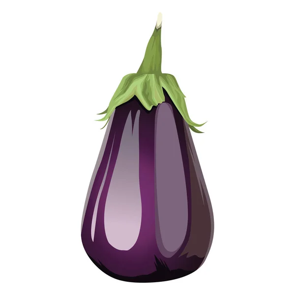 Aubergine fraîche légume icône saine — Image vectorielle