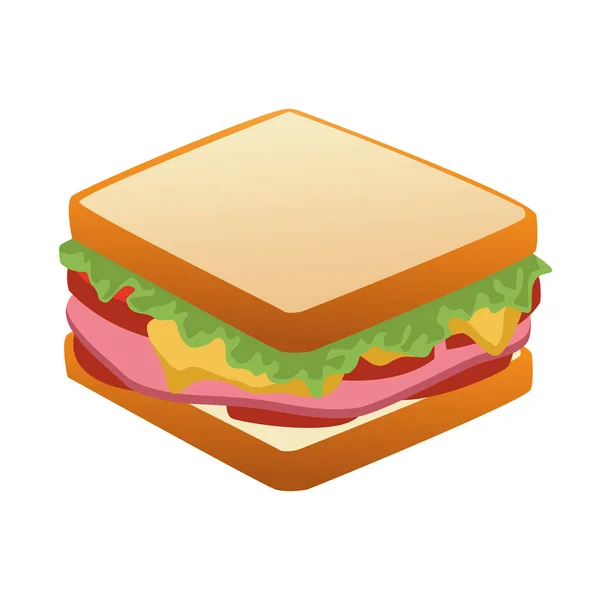 Delicioso ícone de fast food sanduíche — Vetor de Stock