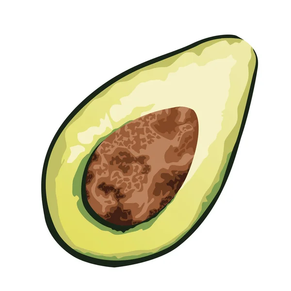 Aguacate fresco vegetal icono saludable — Archivo Imágenes Vectoriales