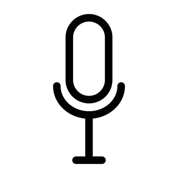 Icône de style de ligne sonore microphone — Image vectorielle