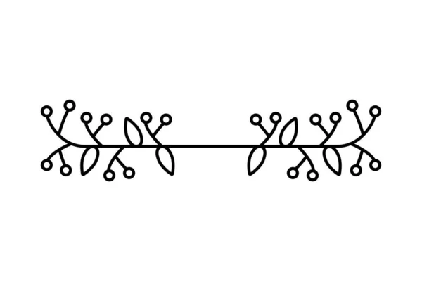 Yapraklı zarif ayırıcı bitki simgesi — Stok Vektör