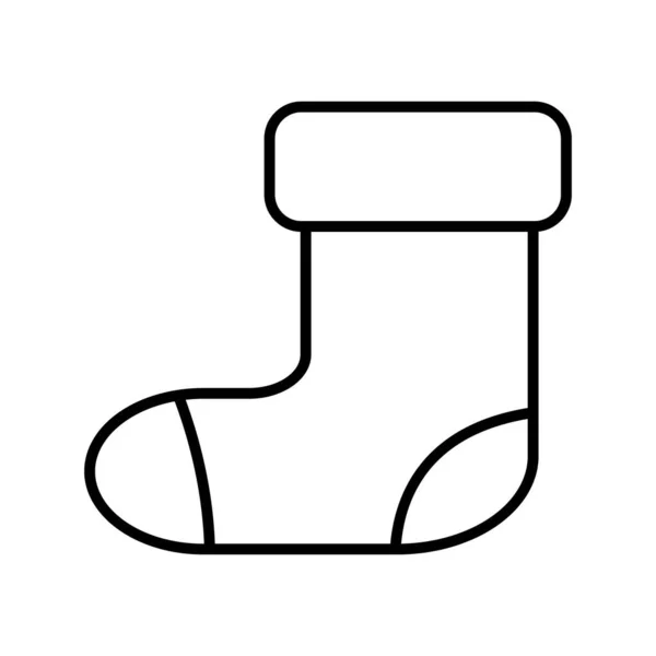 Happy merry Christmas sock line style icon — стоковый вектор