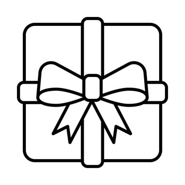 Mutlu noeller hediye çizgisi tarzı ikon