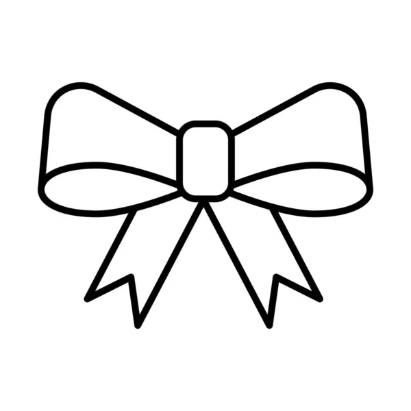 Felice Natale bow line icona stile — Vettoriale Stock