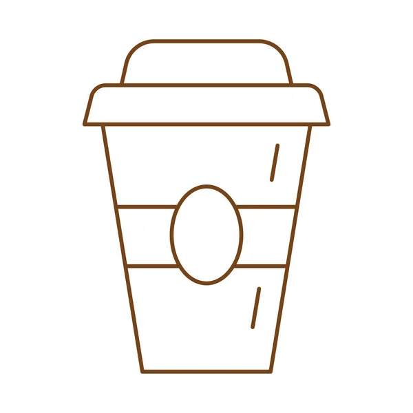 Café em plástico ícone estilo linha recipiente — Vetor de Stock