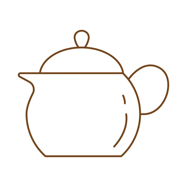 Tea pot line style icon — Stock Vector