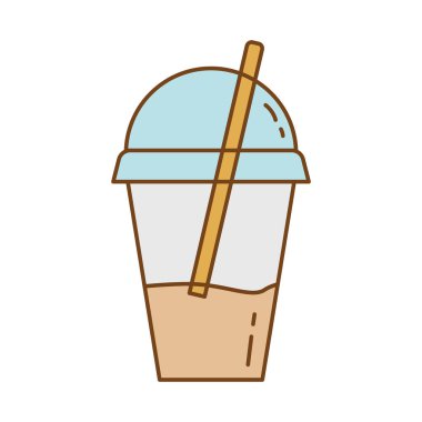 Saman doldurma simgesiyle demlikte buzlu çay