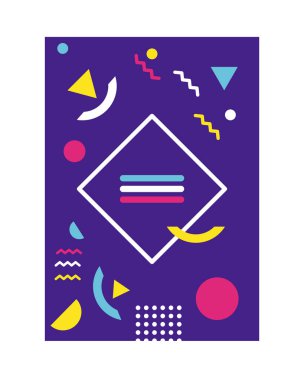 elmas figürlü mor renkli memphis tarzı arkaplan