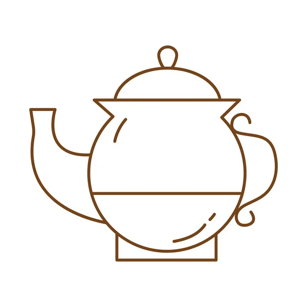 Herbata pot linii styl ikona — Wektor stockowy
