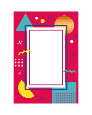 dikdörtgenli kırmızı renk memphis tarzı arkaplan