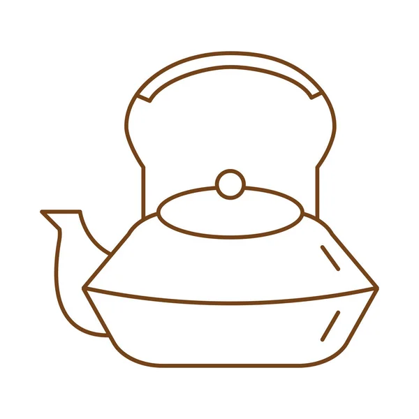 Kettle tea pot kitchen line style icon — Stock Vector
