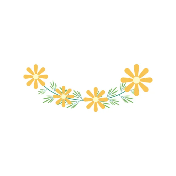 Žluté květy zahrada plochý prvek — Stockový vektor