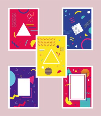 beş canlı memphis tarzı arkaplan