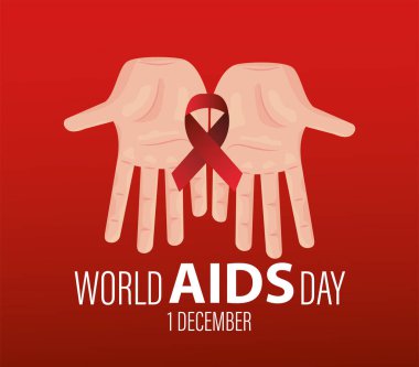 Dünya AIDS Günü yazıları kırmızı kurdele kaldırıyor.