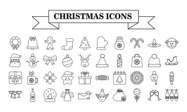 Mutlu noel tarzı simgelerle kurdele ve deste şeklinde harfler.