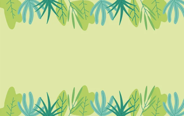 Hojas planta marco oragánico decoración — Vector de stock