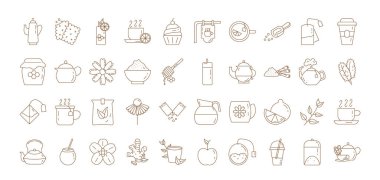 40 çay paketi satır biçimi simgeleri