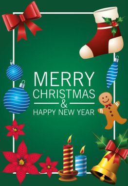 Altın zilli ve ikonlu mutlu noel mektupları