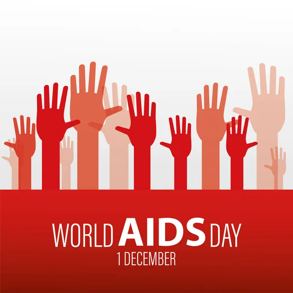 手で世界エイズの日のレタリング — ストックベクタ