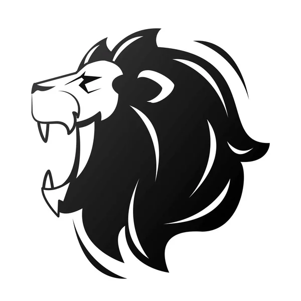 Head of lion king profile monochrome icon — Stock Vector