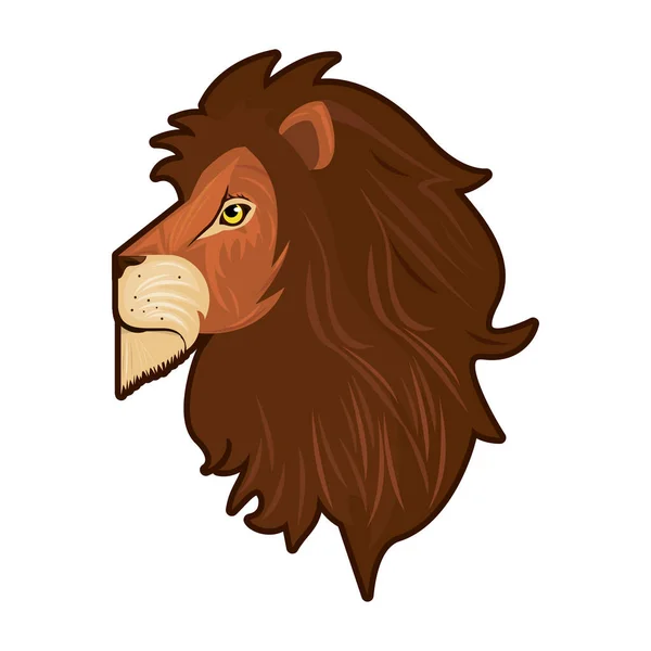 Huvud lejon kung profil färgglada ikon — Stock vektor