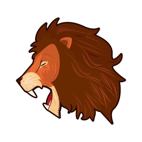 Kop van leeuwenkoning profiel kleurrijk — Stockvector