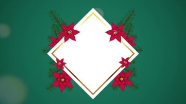 Çiçekli mutlu noel kartları.