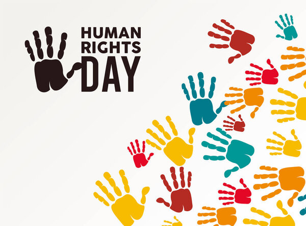 Плакат Дня прав человека с раскраской рук