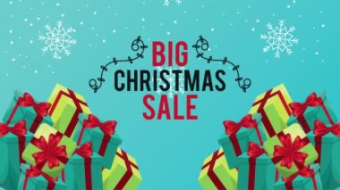 Hediyelerle dolu mutlu noel kartları.