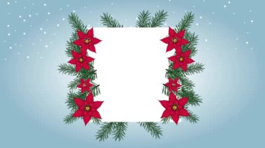 Çiçekli mutlu noel kartları.