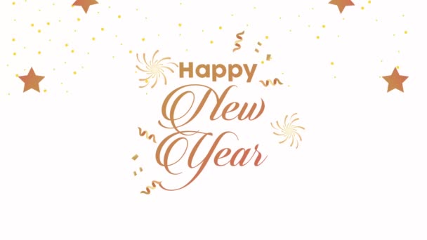 새해 복 많이 받으세요 황금빛별이 그려진 카드 — 비디오