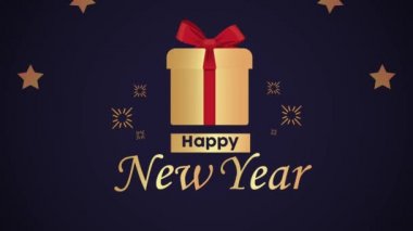 Altın hediyeli mutlu yeni yıl kartpostalları